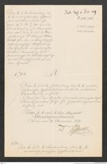 k.k. naturhistorisches Hofmuseum, Intendanzakten 1885-1896 (Hauer), Aktenzahl Z.757.a/1889, Seite 1